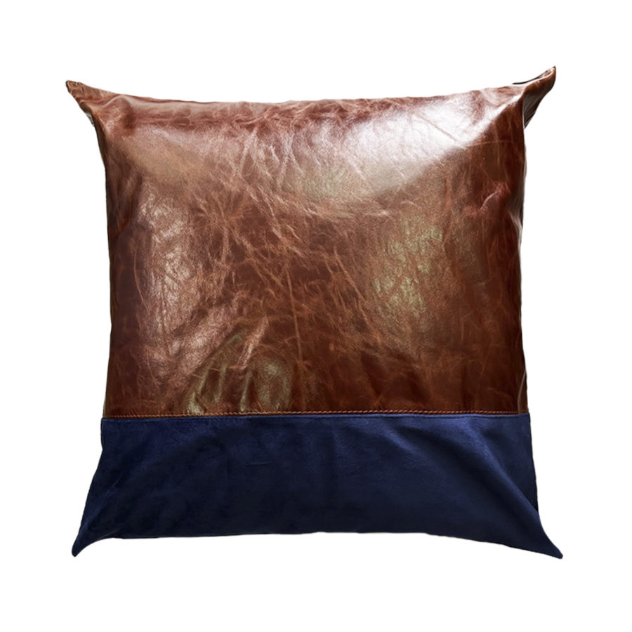 Декоративная подушка из натуральной кожи